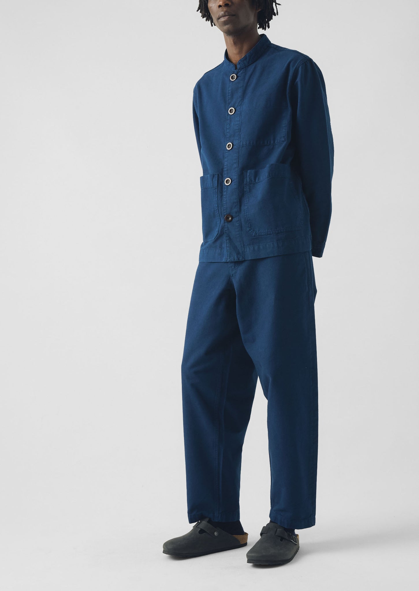 Elliot Garment Dyed Cotton Canvas Trousers | Uniform Blue