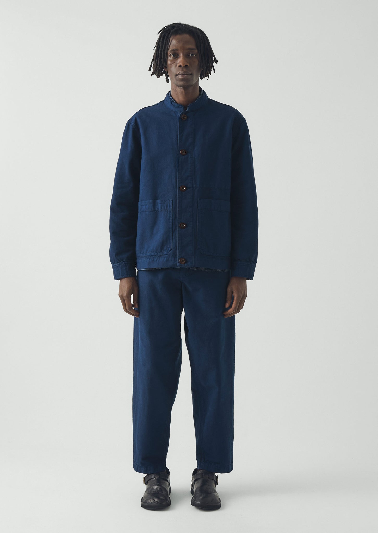 Elliot Garment Dyed Cotton Canvas Trousers | Uniform Blue
