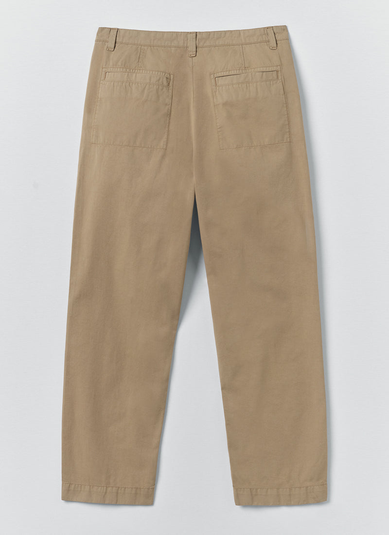Otto Pleated Cotton Twill Trousers | Oyster