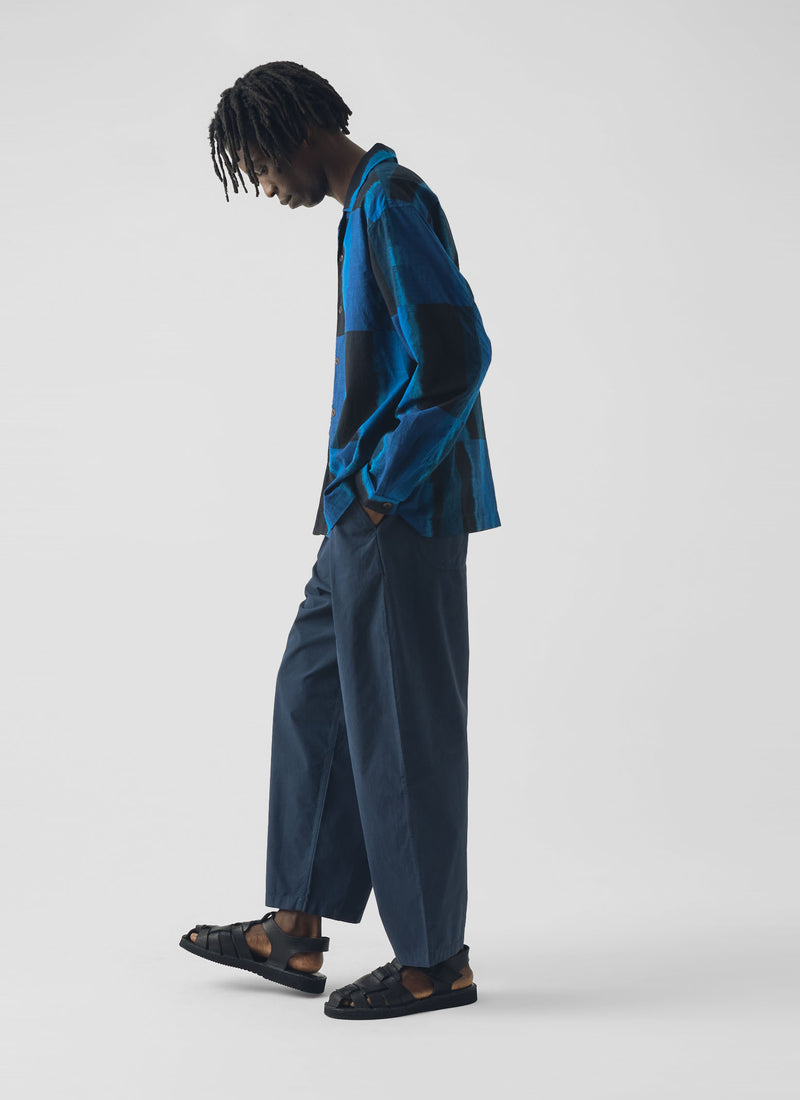 Casper Cotton Poplin Trousers | Navy