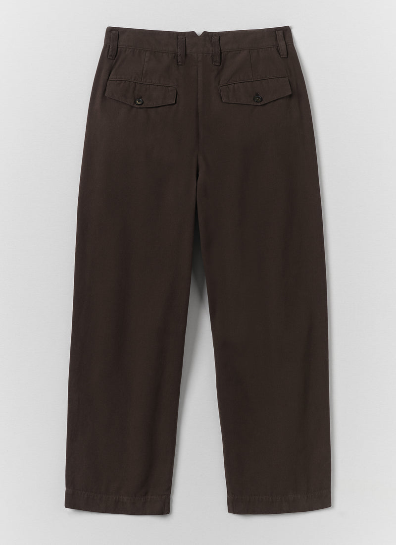 Bill Cotton Canvas Wide Leg Trousers | Mahogany