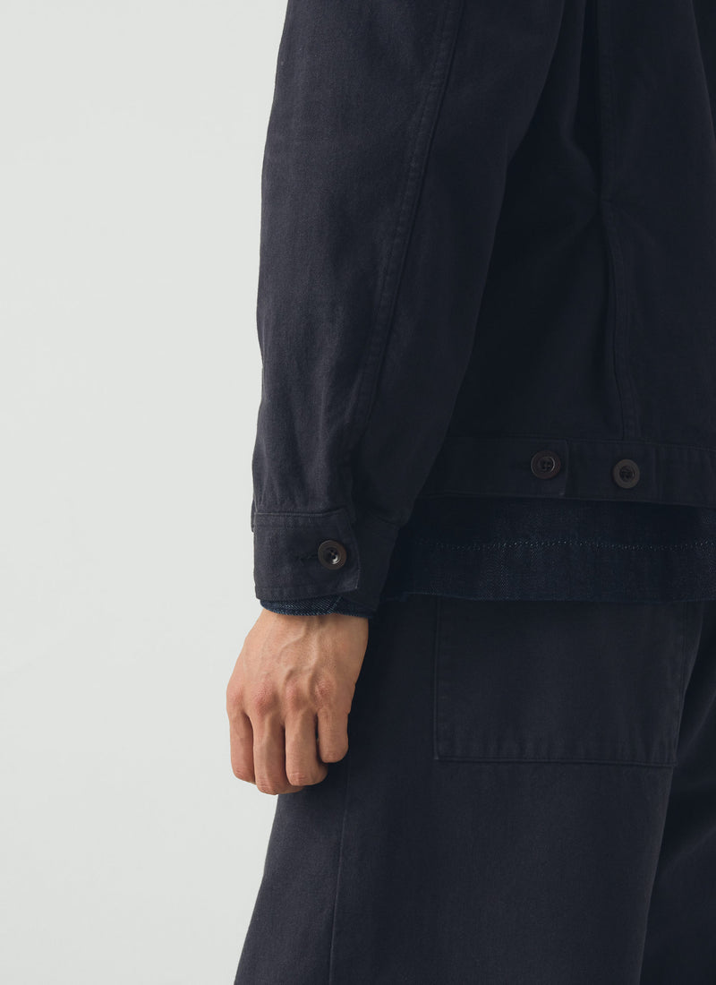 Jude Cotton Canvas Wide Leg Trouser | Dark Steel