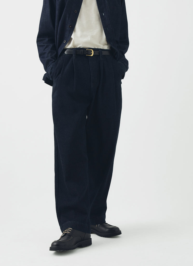 Bill Japanese Denim Wide Leg Trousers | Indigo