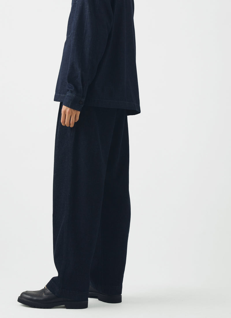Bill Japanese Denim Wide Leg Trousers | Indigo