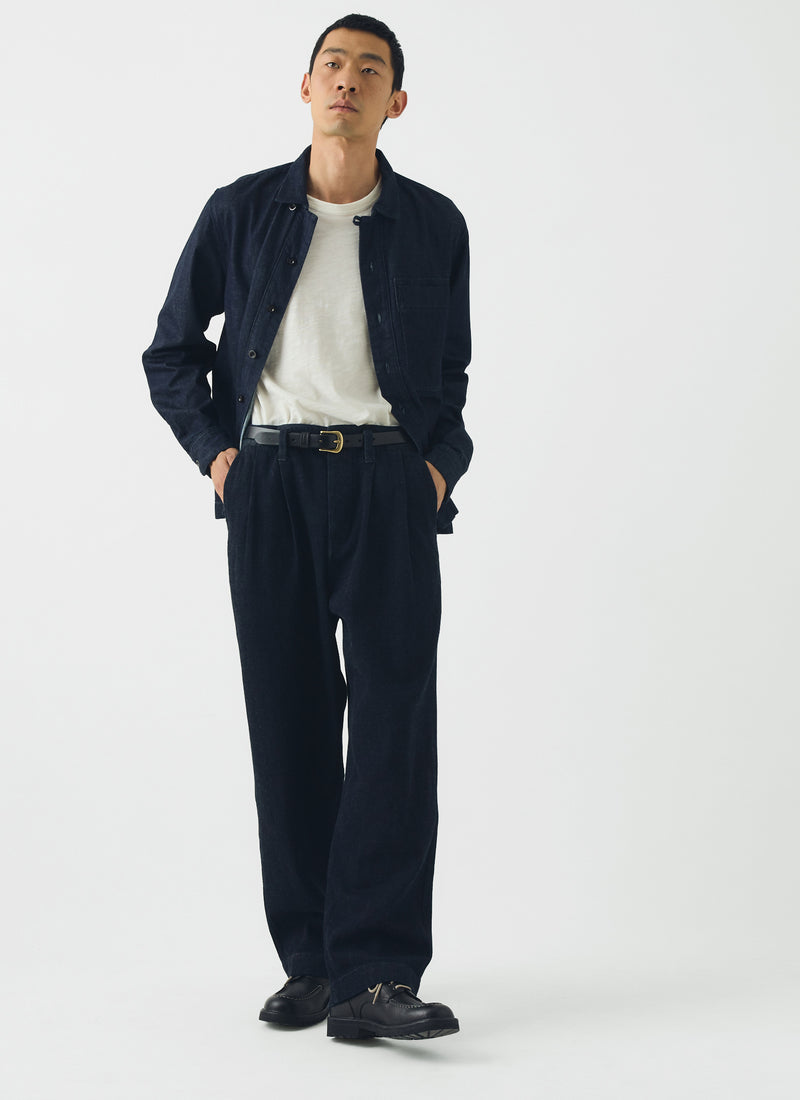 Bill Japanese Denim Wide Leg Trousers | Indigo