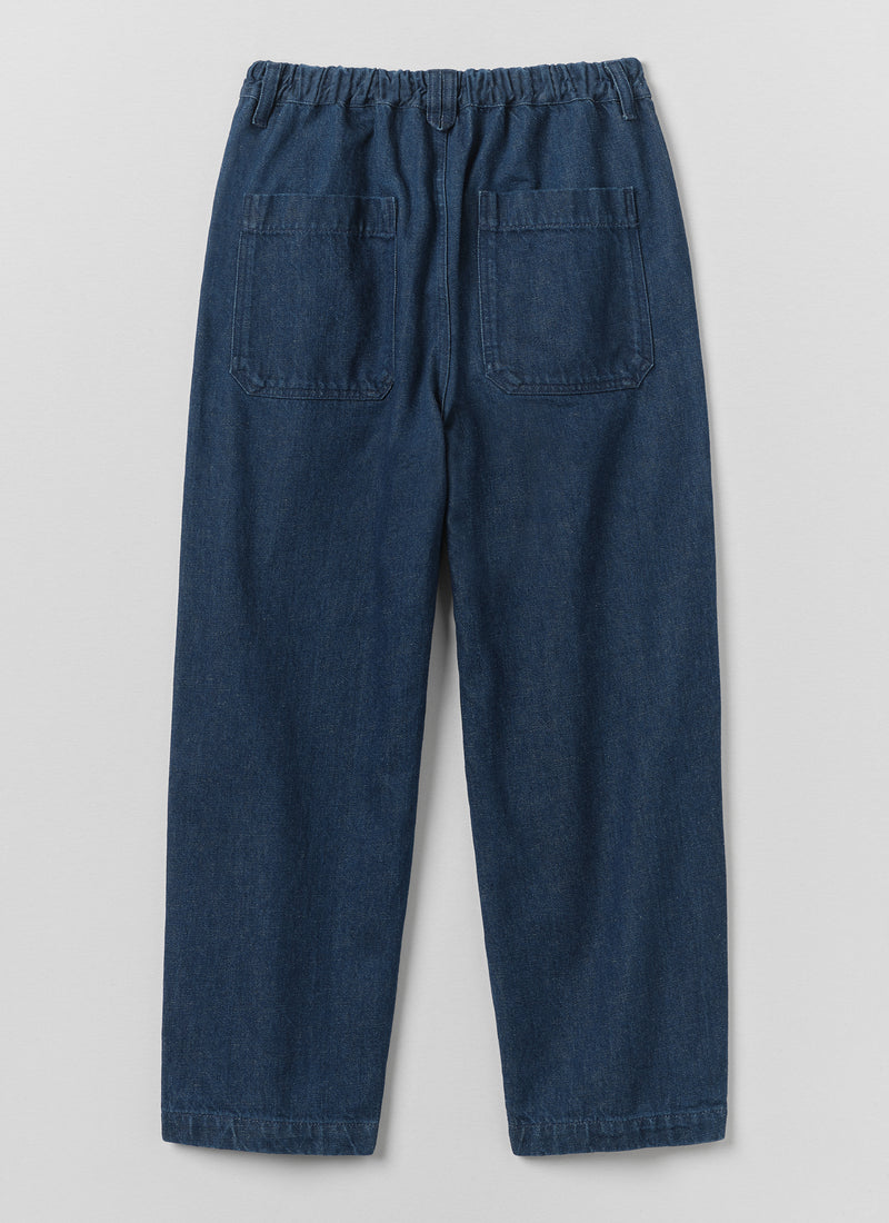 Gabriel Cotton Linen Denim Trousers | Indigo