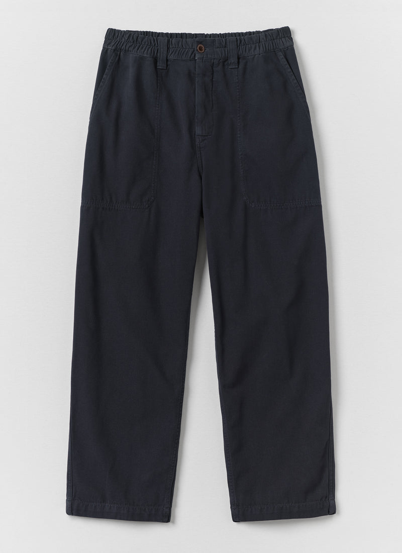 Gabriel Cotton Canvas Trousers | Dark Navy