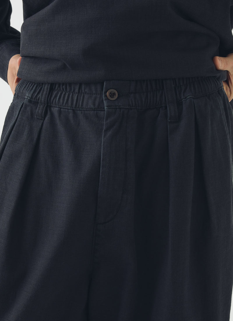 Casper Pigment Dye Cotton Trousers | Blue Black