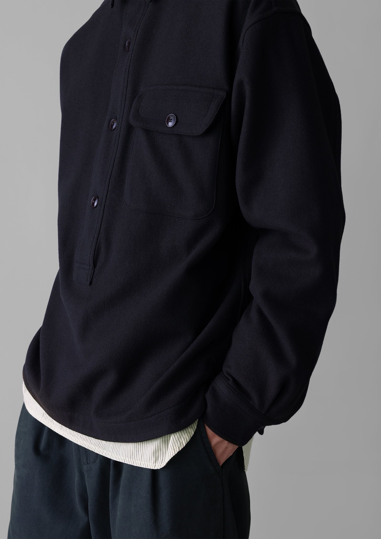 Wool Cashmere Overshirt | Navy