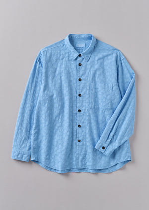 Dropped Shoulder Jacquard Shirt | Light Blue