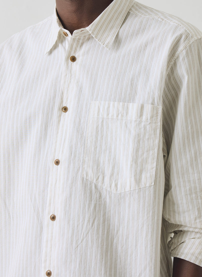 Jacquard Stripe Shirt | Shale Stone