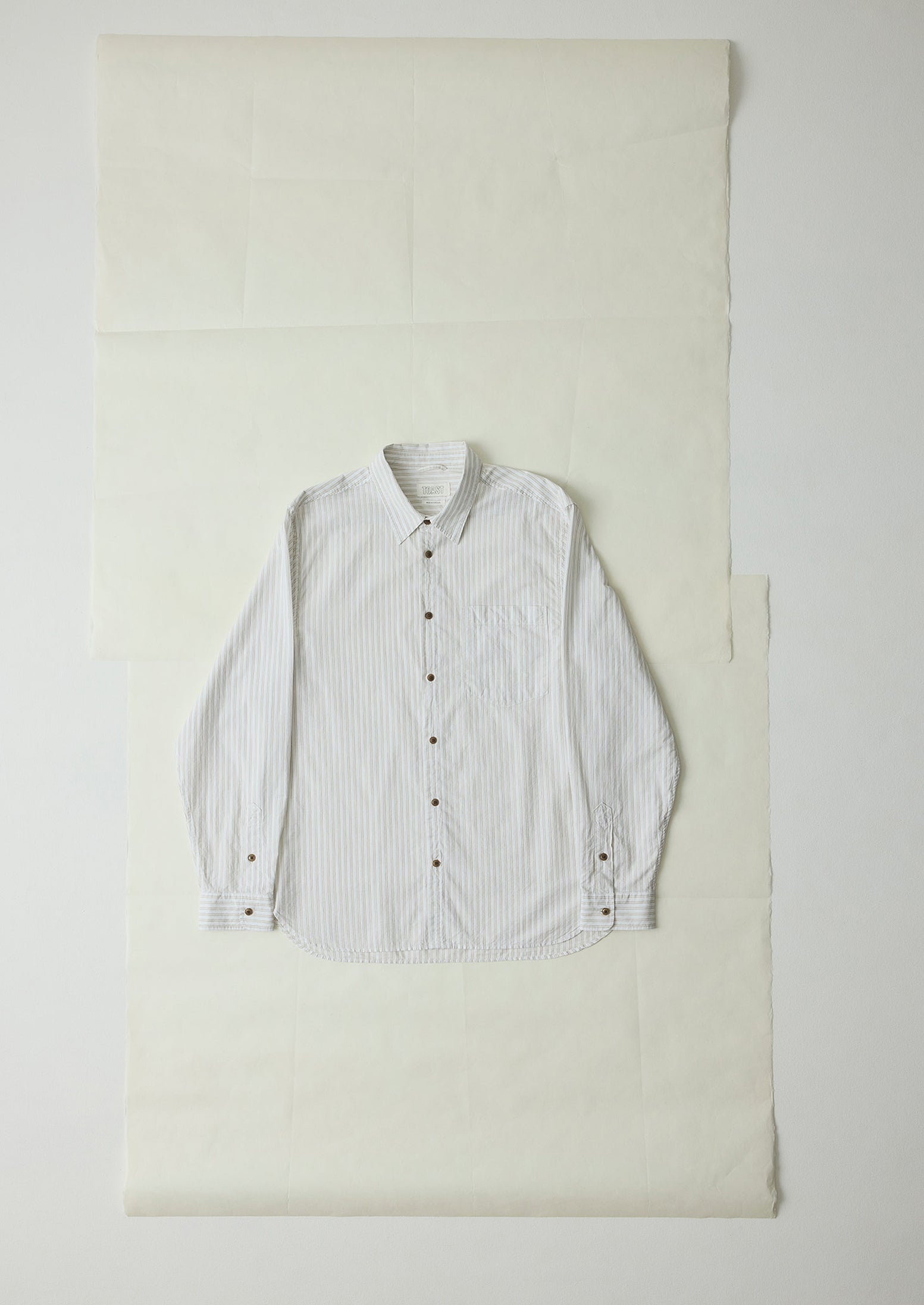 Jacquard Stripe Shirt | Shale Stone | TOAST