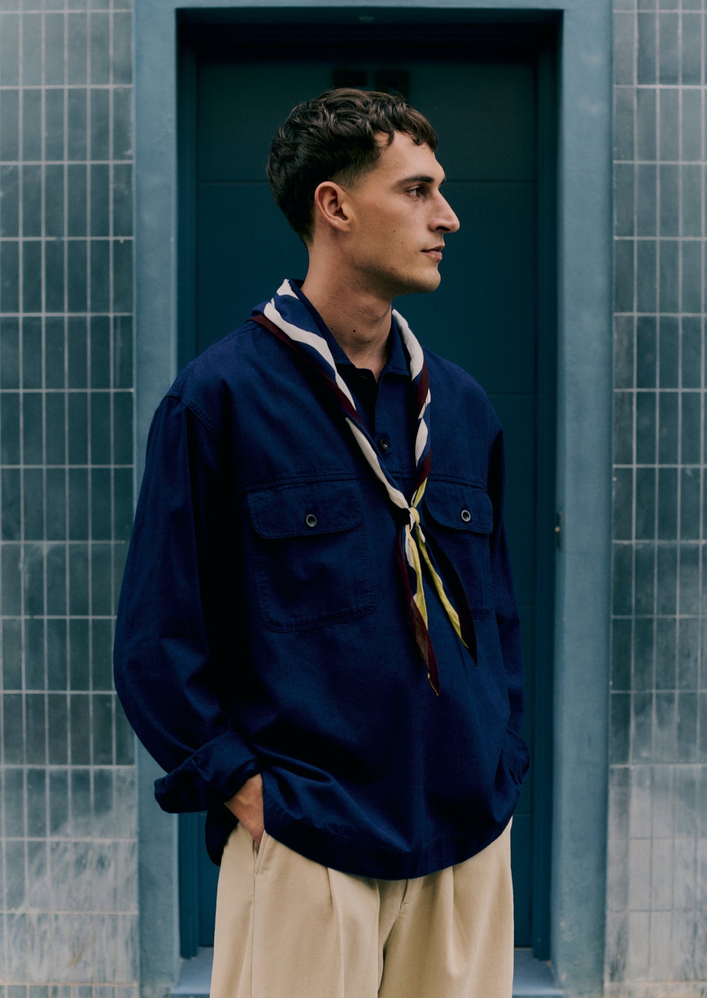 Pullover Workwear Shirt | Indigo | TOAST
