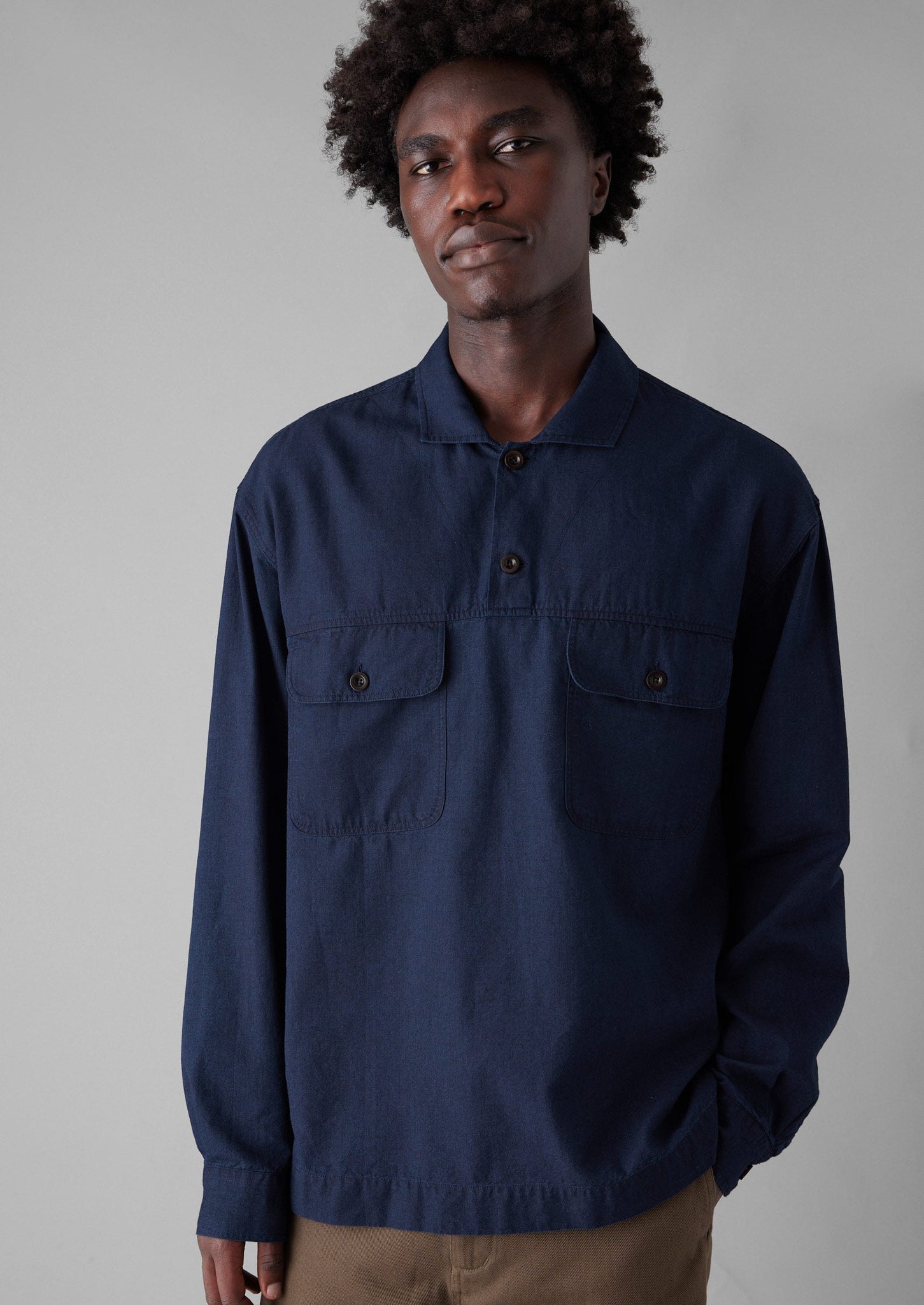 Pullover Workwear Shirt | Indigo | TOAST