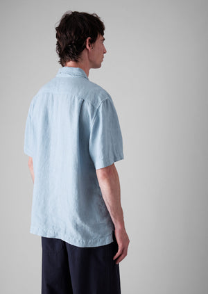 Linen Short Sleeve Shirt | Dove Blue