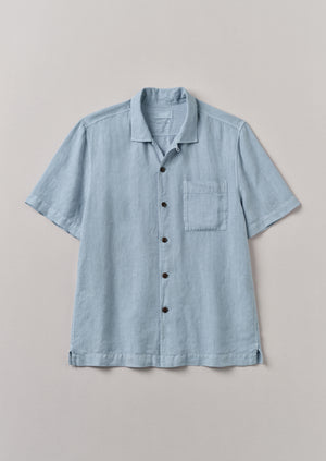 Linen Short Sleeve Shirt | Dove Blue