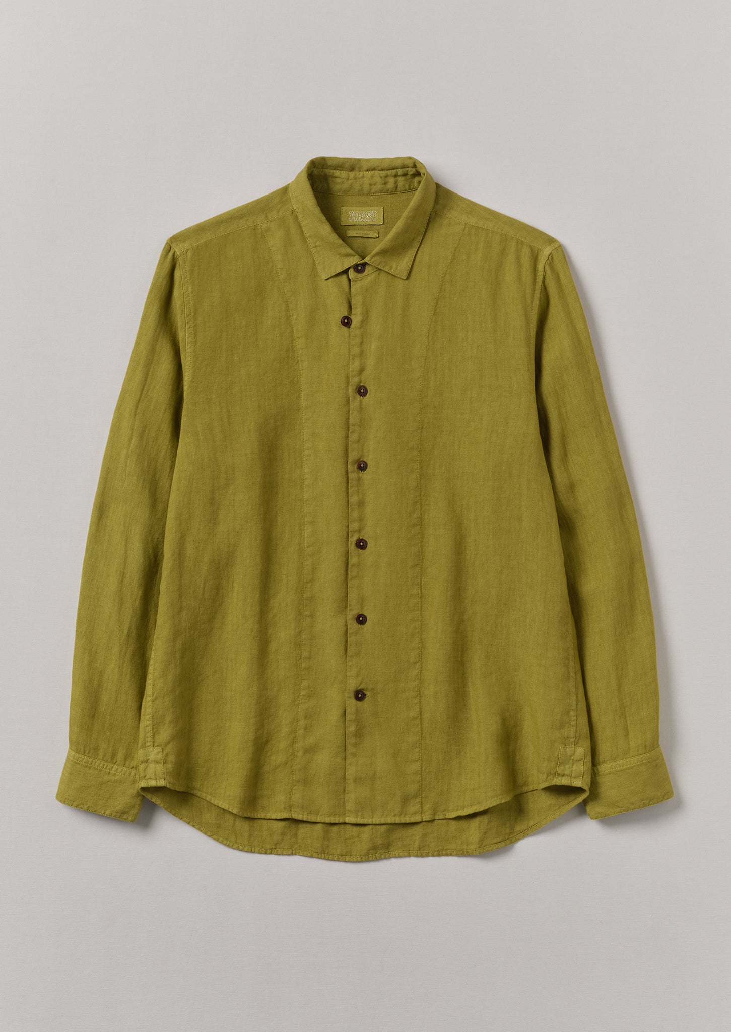 Loop Button Linen Shirt | Olivine