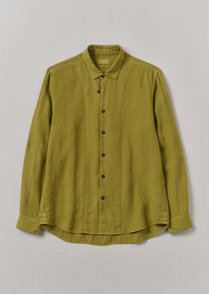 Loop Button Linen Shirt | Olivine