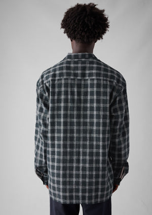 Cotton Linen Check Shirt | Slate