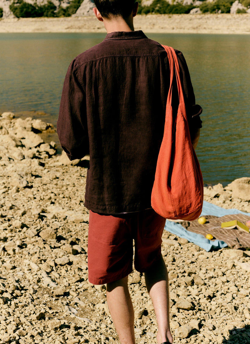 Half Placket Linen Shirt | Rich Earth