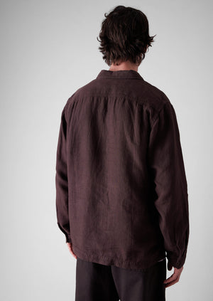 Half Placket Linen Shirt | Rich Earth | TOAST