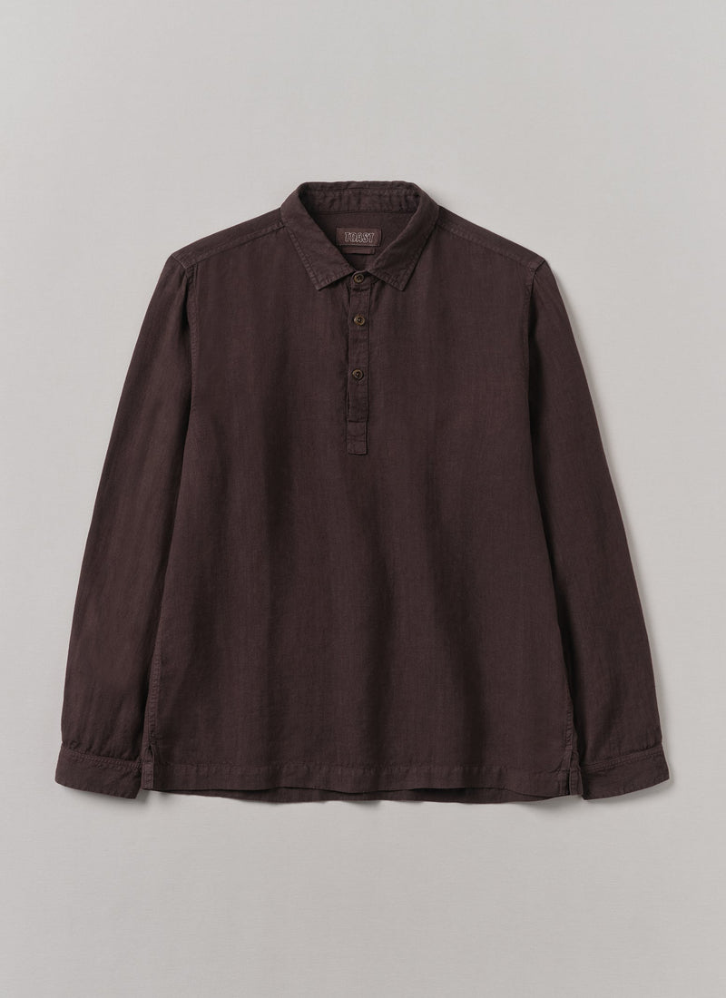 Half Placket Linen Shirt | Rich Earth