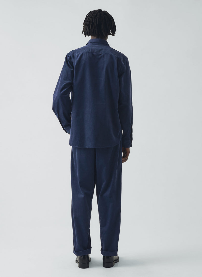 Cord Workwear Shirt | Denim Blue