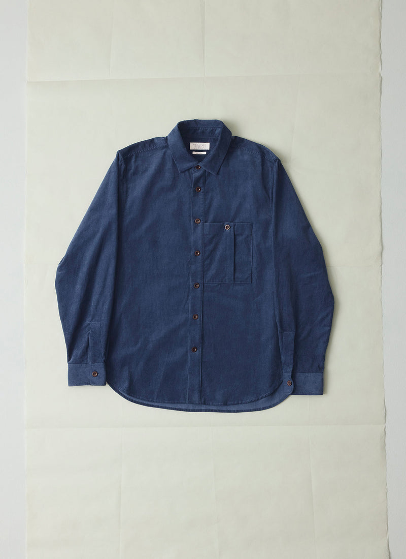 Cord Workwear Shirt | Denim Blue