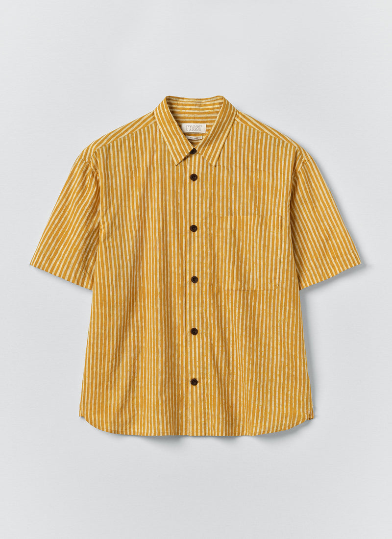 Natural Dye Stripe Cotton Shirt | Turmeric