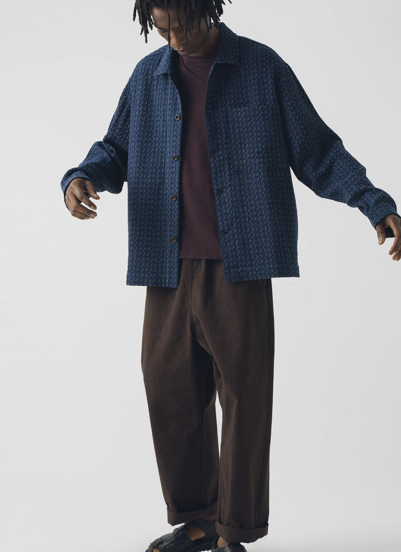 Scatter Stitch Cotton Shirt | Indigo