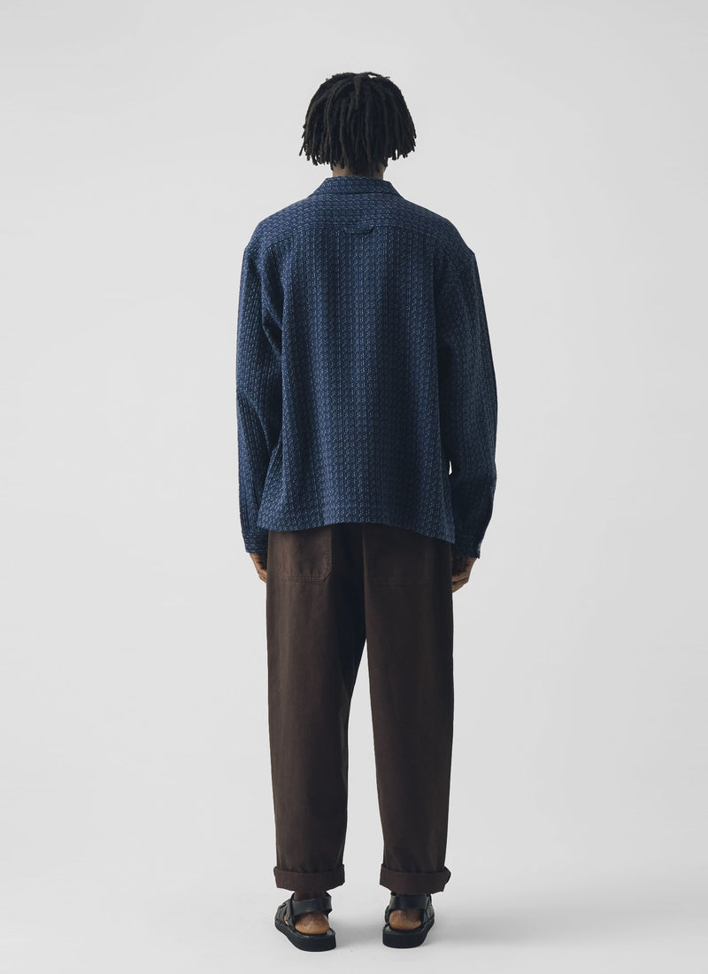 Scatter Stitch Cotton Shirt | Indigo