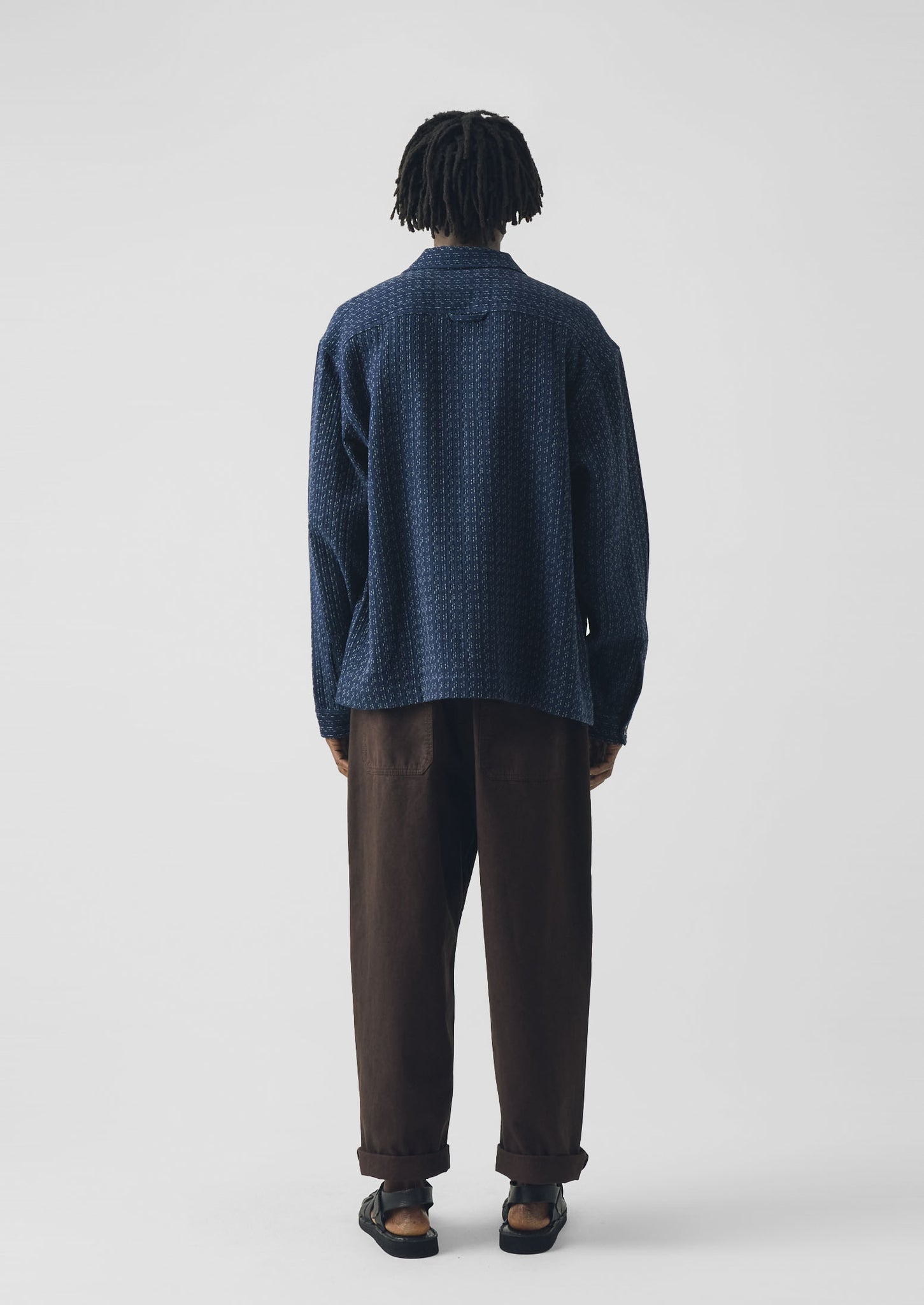 Scatter Stitch Cotton Shirt | Indigo