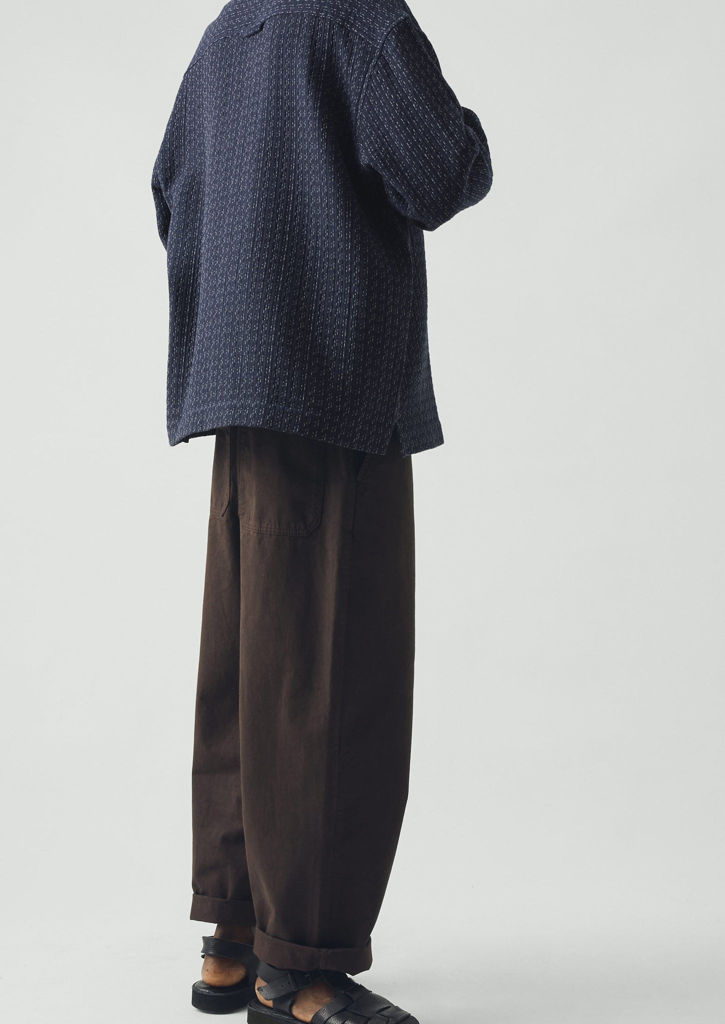 Scatter Stitch Cotton Shirt | Indigo