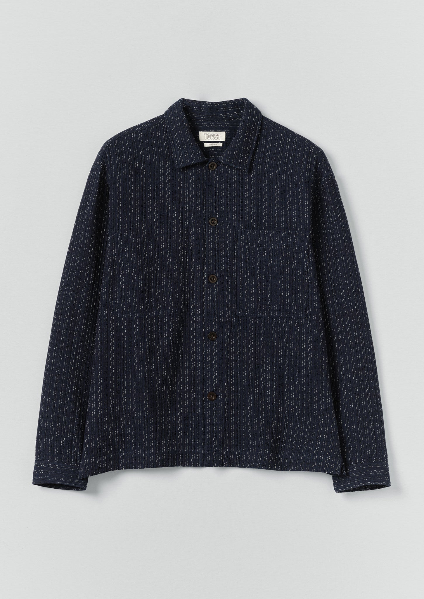 Scatter Stitch Cotton Shirt | Indigo