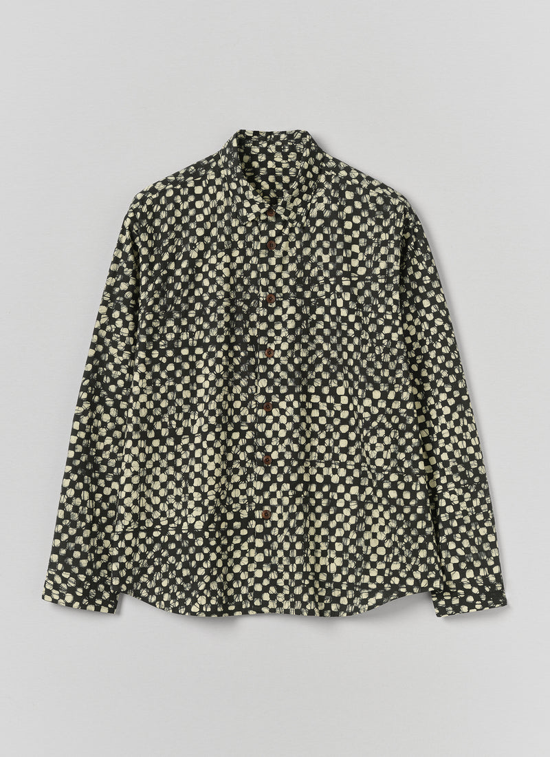 Batik Cook Check Shirt | Oil Green