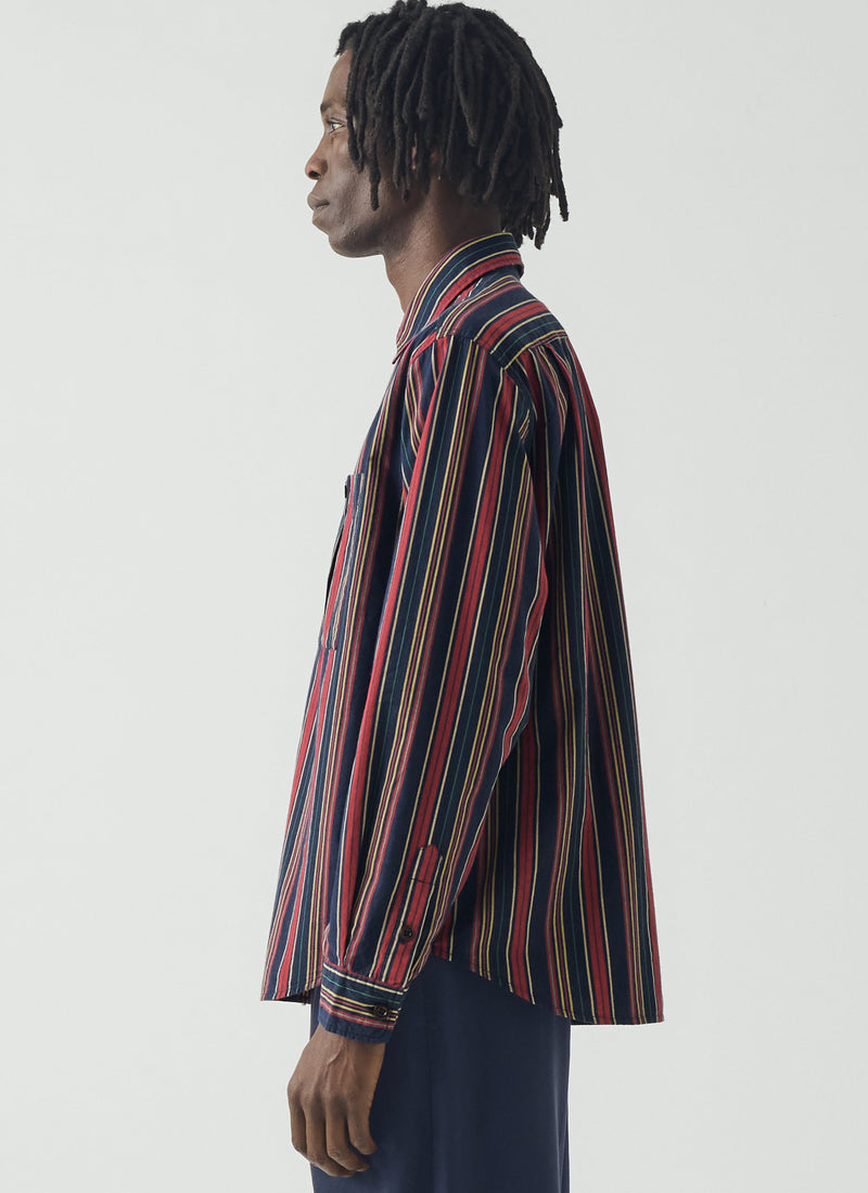 Pantry Stripe Cotton Shirt | Provencal Blue