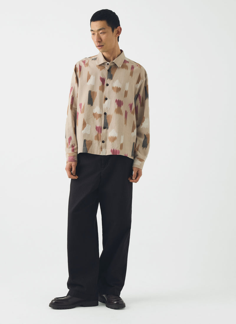 Shadow Cotton Ikat Shirt | Neutral