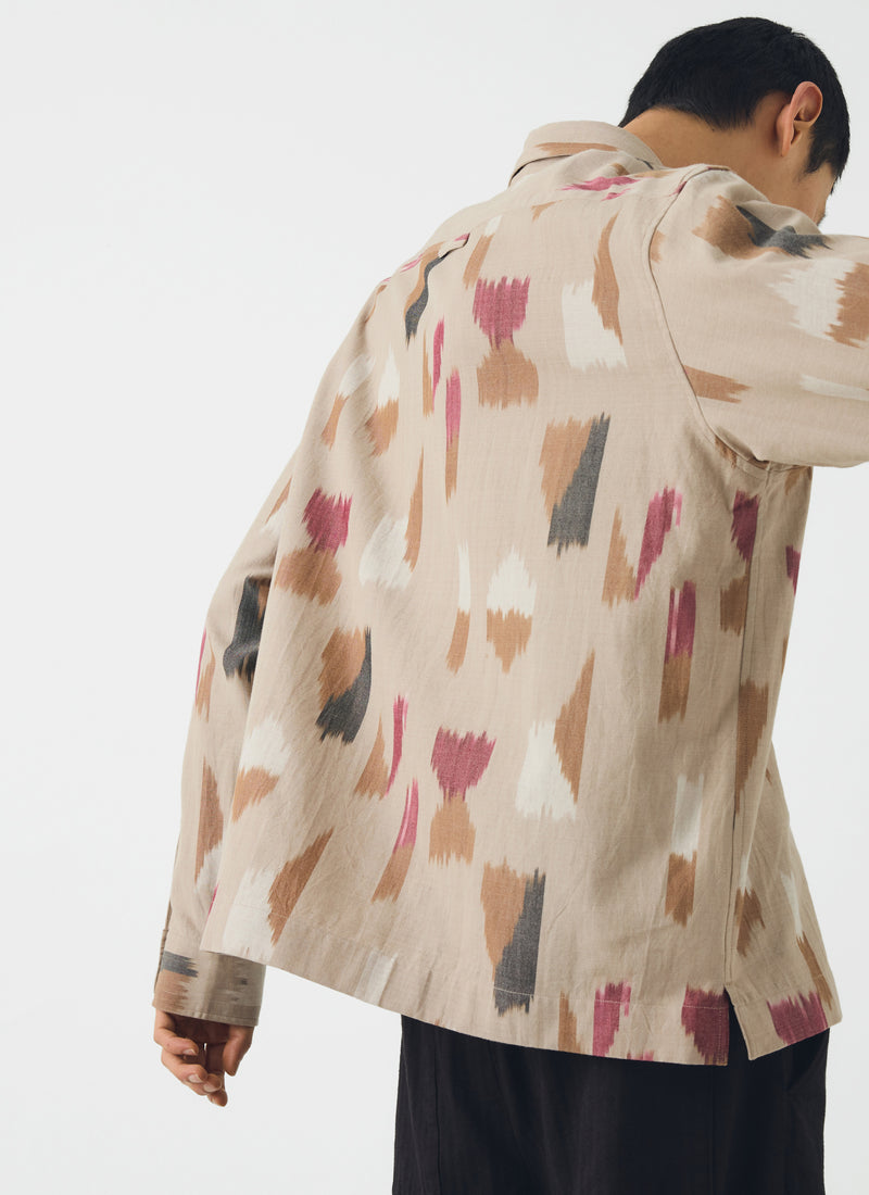 Shadow Cotton Ikat Shirt | Neutral
