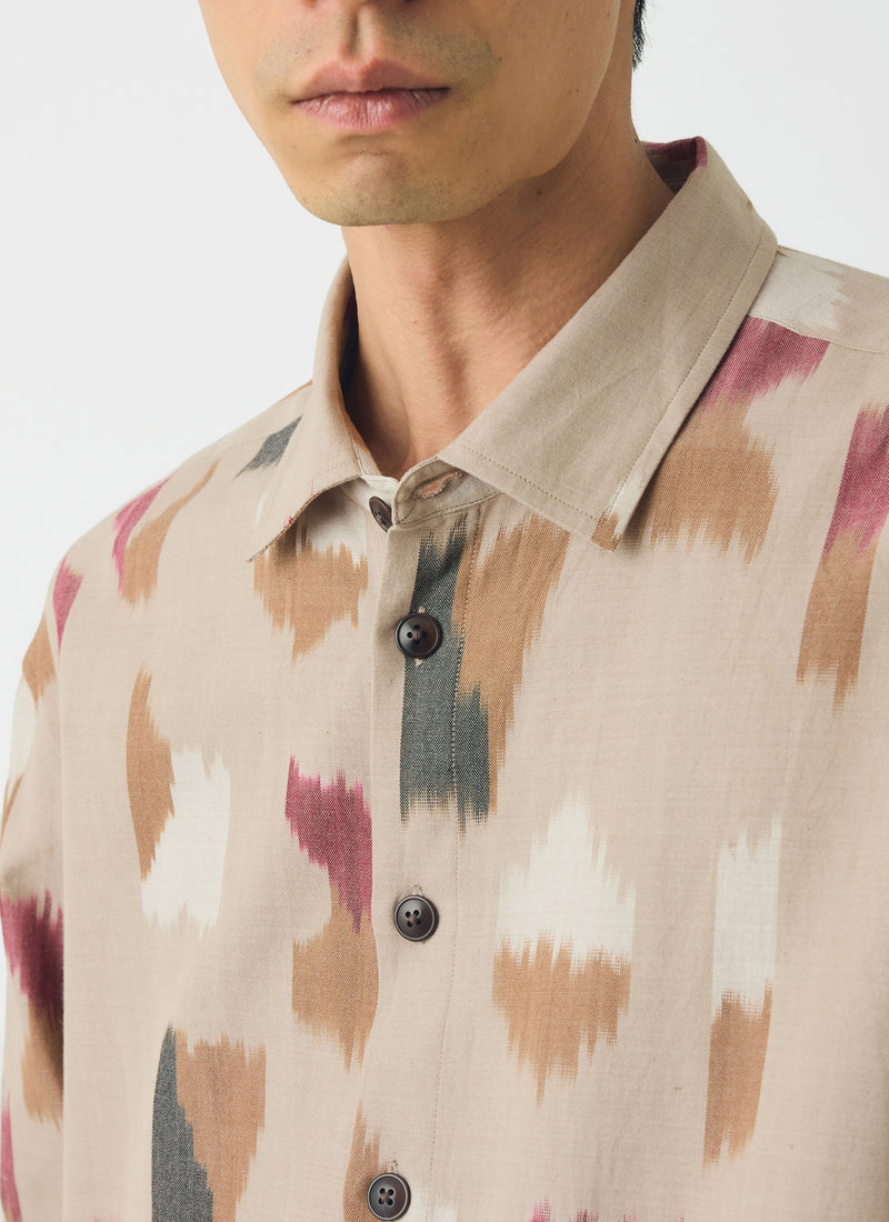 Shadow Cotton Ikat Shirt | Neutral