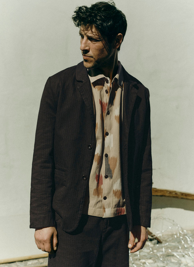 Shadow Cotton Ikat Shirt | Neutral