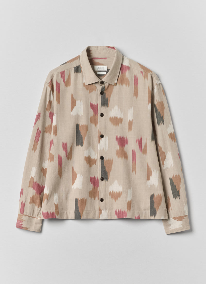 Shadow Cotton Ikat Shirt | Neutral