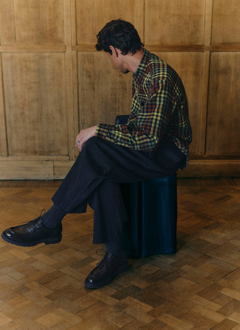 Double Face Cotton Check Shirt | Multi