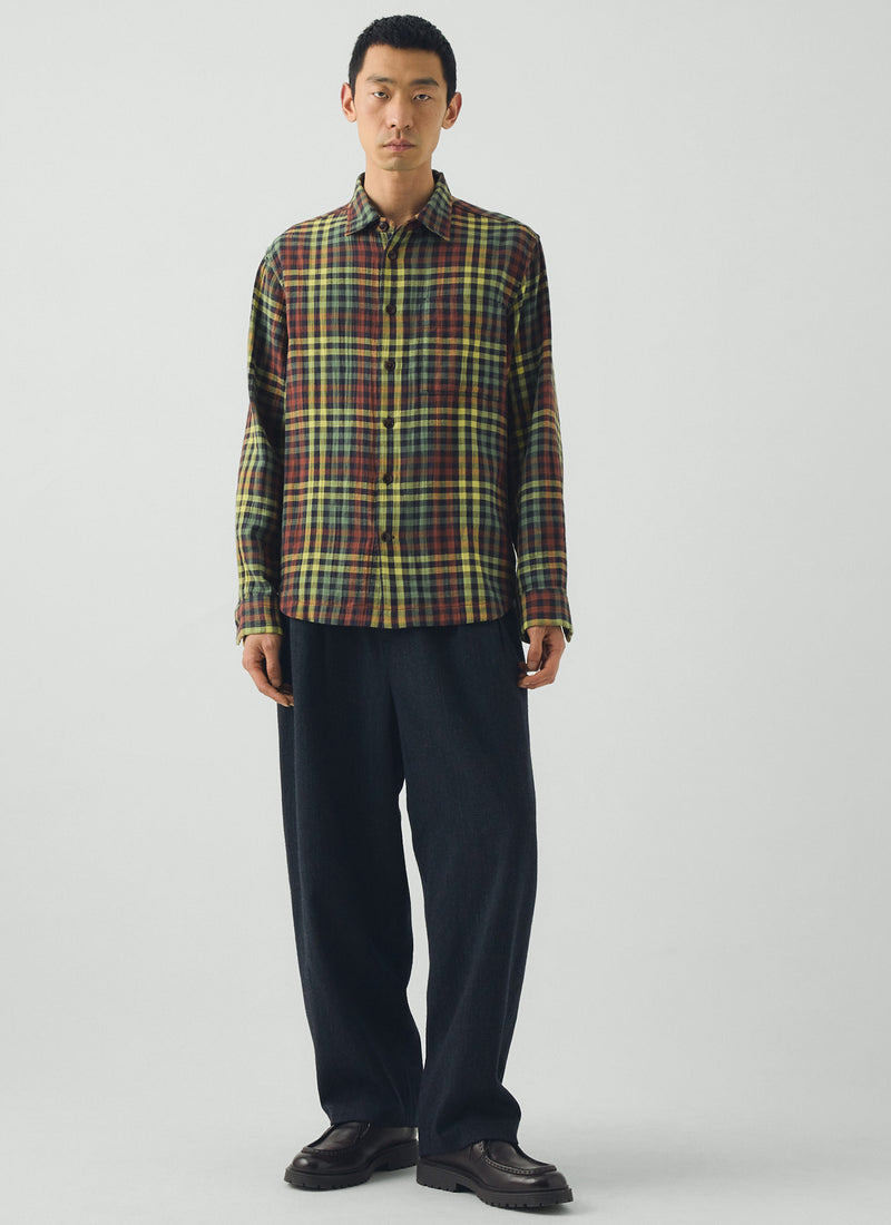 Double Face Cotton Check Shirt | Multi