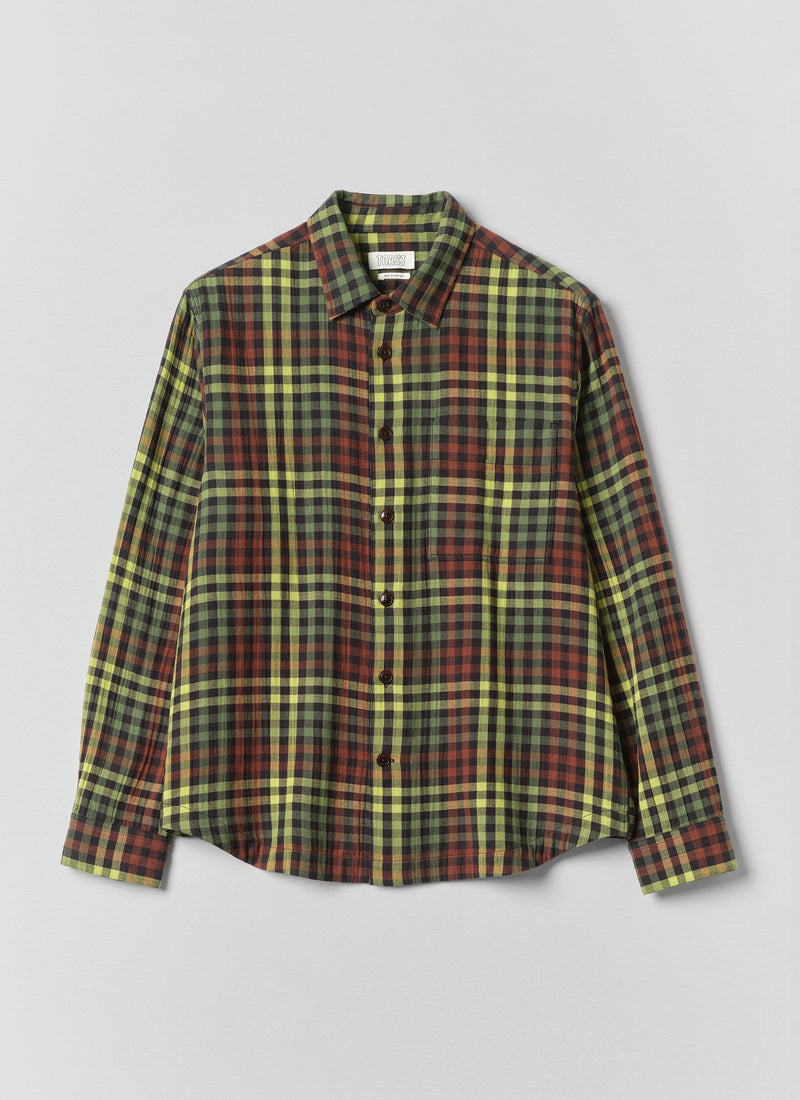 Double Face Cotton Check Shirt | Multi