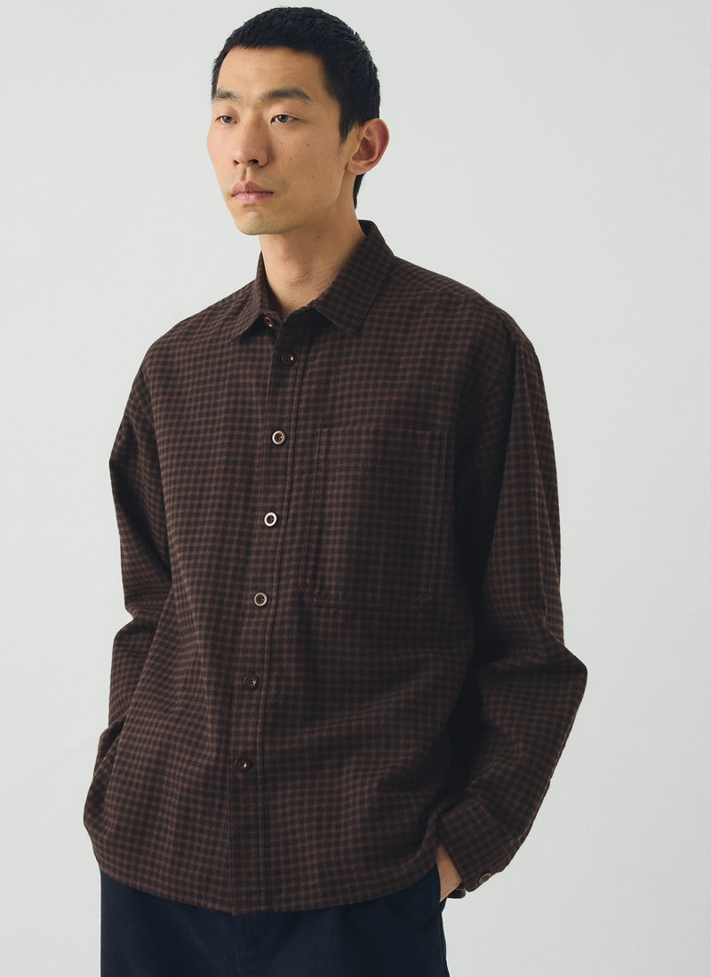 Brushed Cotton Workwear Shirt | Earth