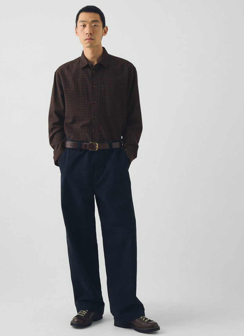 Brushed Cotton Workwear Shirt | Earth