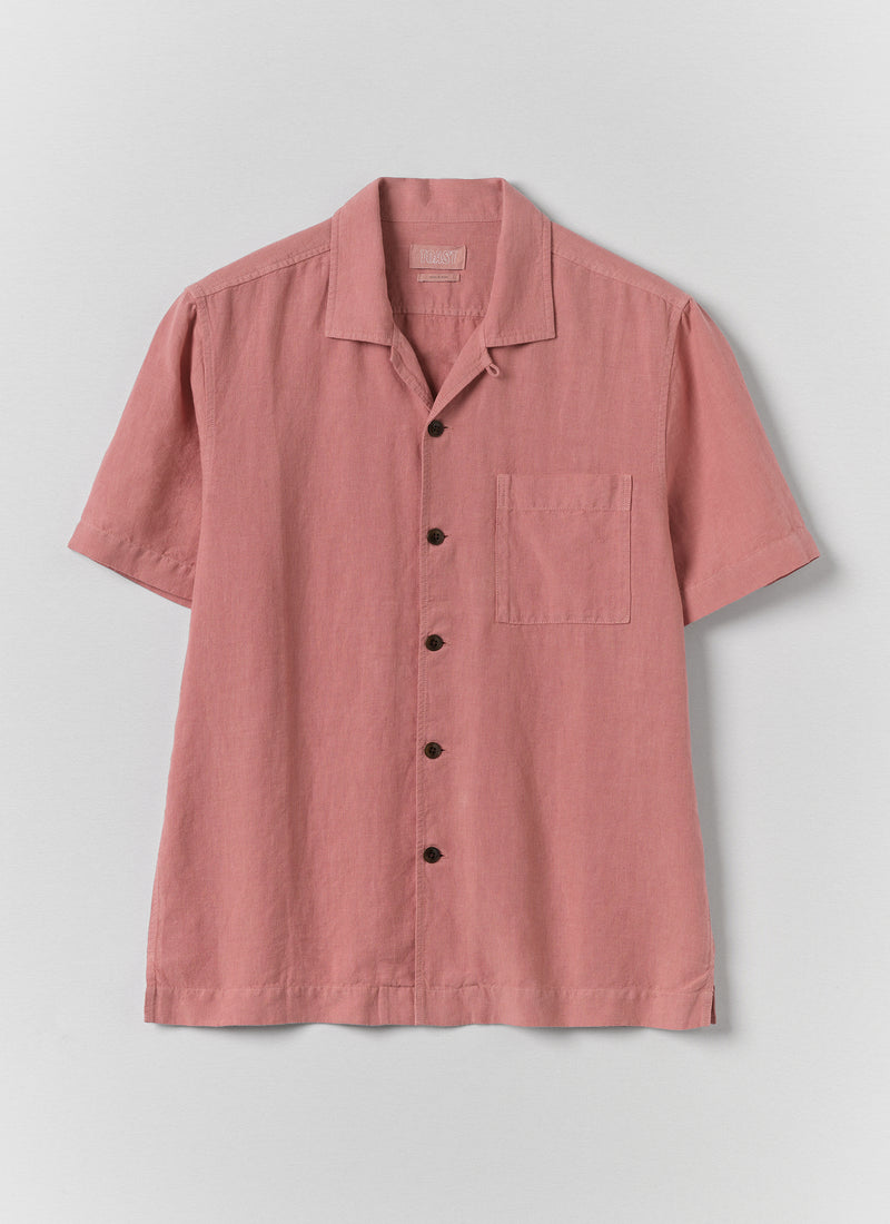 Short Sleeve Linen Shirt | Dusty Rose