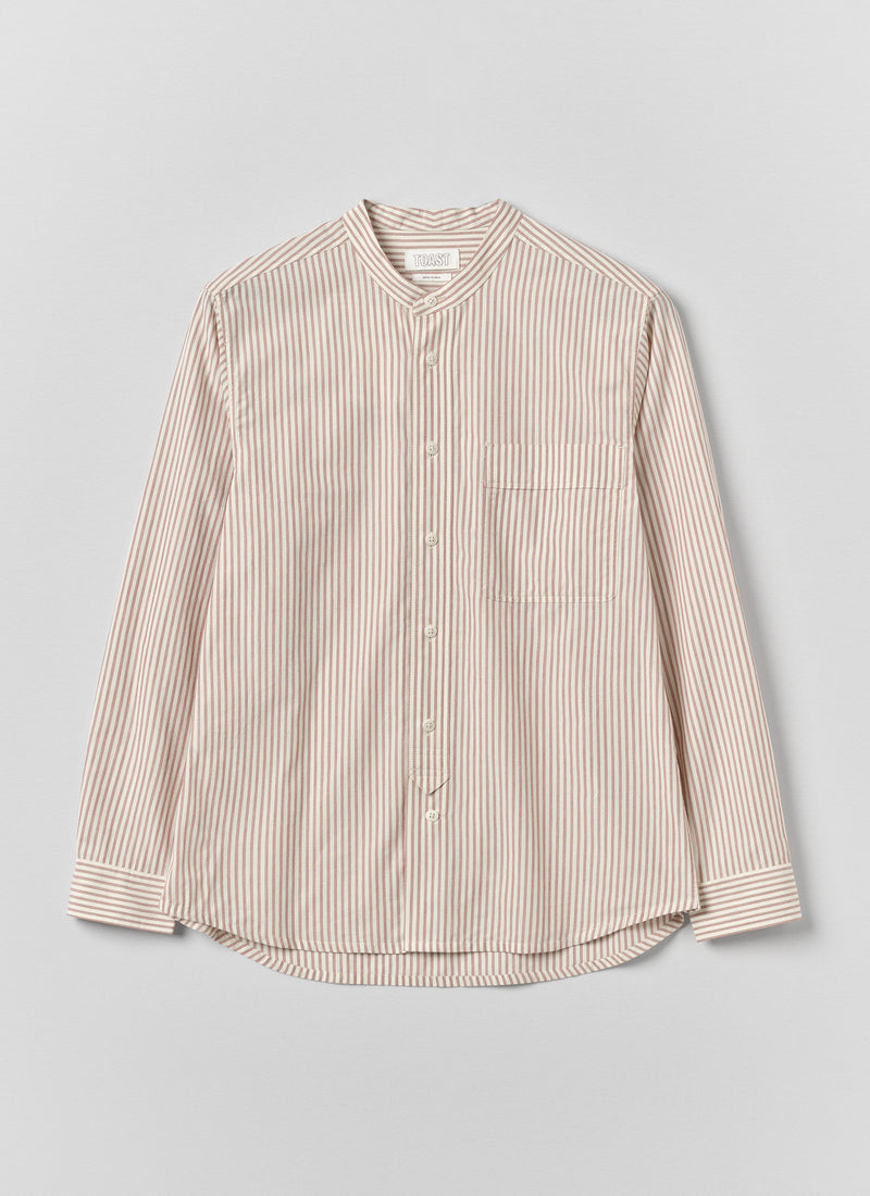 Jasper Cotton Stripe Shirt | Russet Red