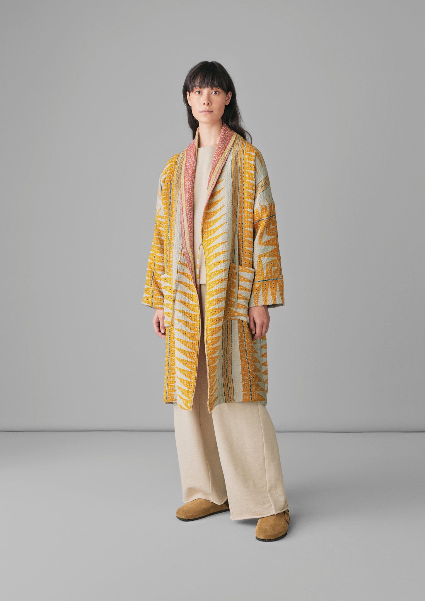 Repurposed Kantha Coat | Yellows