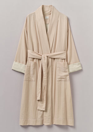 Soft Double Faced Cotton Gown | Soft Heather/Celery
